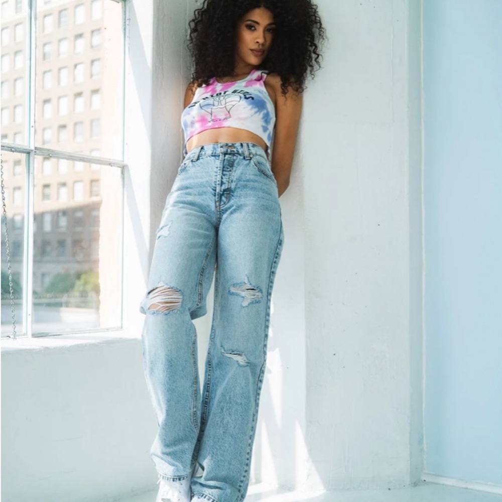 REVICE DENIM high waisted distressed jeans